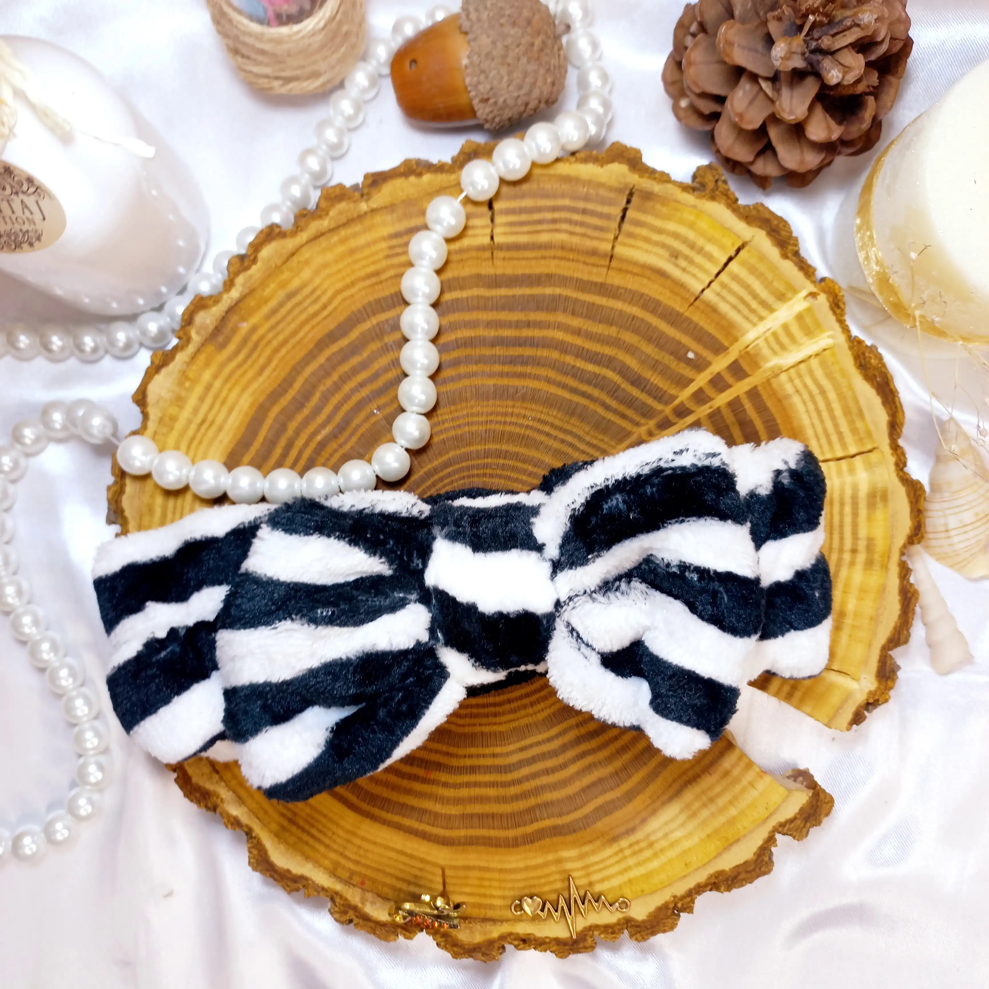 هدبند حوله ای دخترانه مدل راه راه