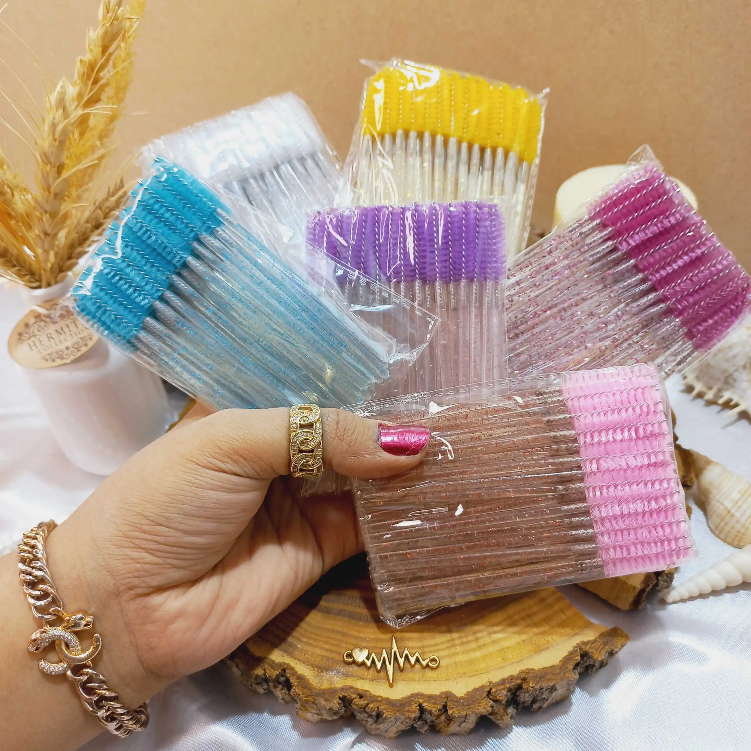 برس ابرو و مژه رنگی شیشه ای | پخش عمده