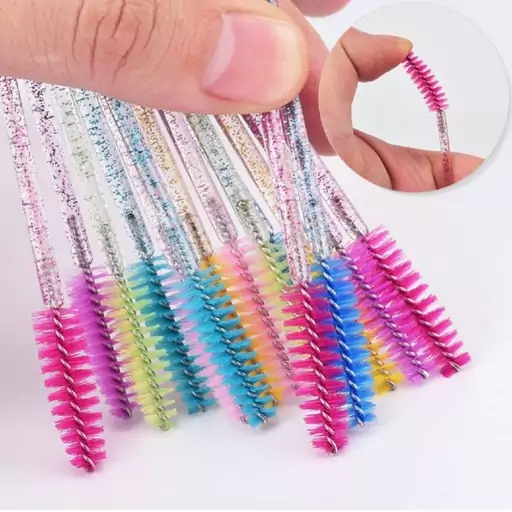 برس ابرو و مژه رنگی شیشه ای | پخش عمده