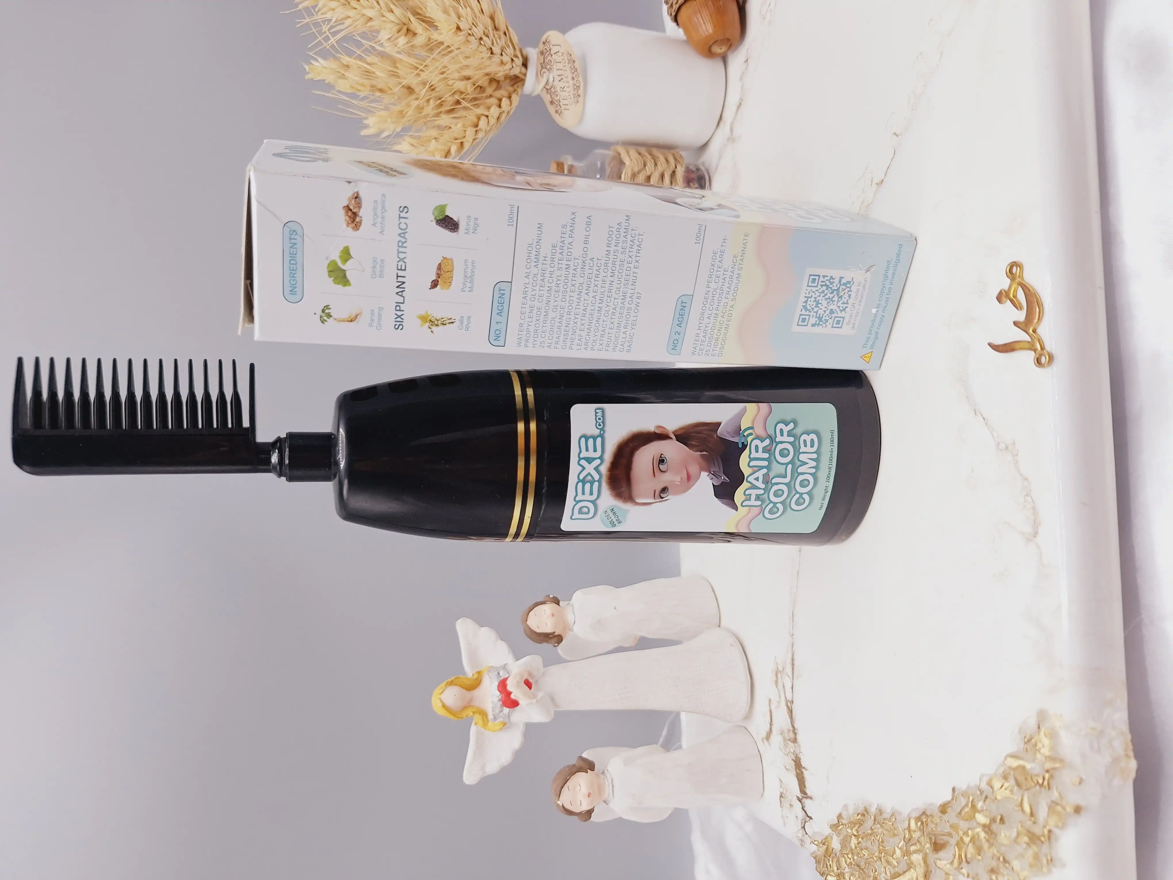 شانه رنگ مو رنگ قهوه ای طلایی برند دکسی Dexe کد 4825