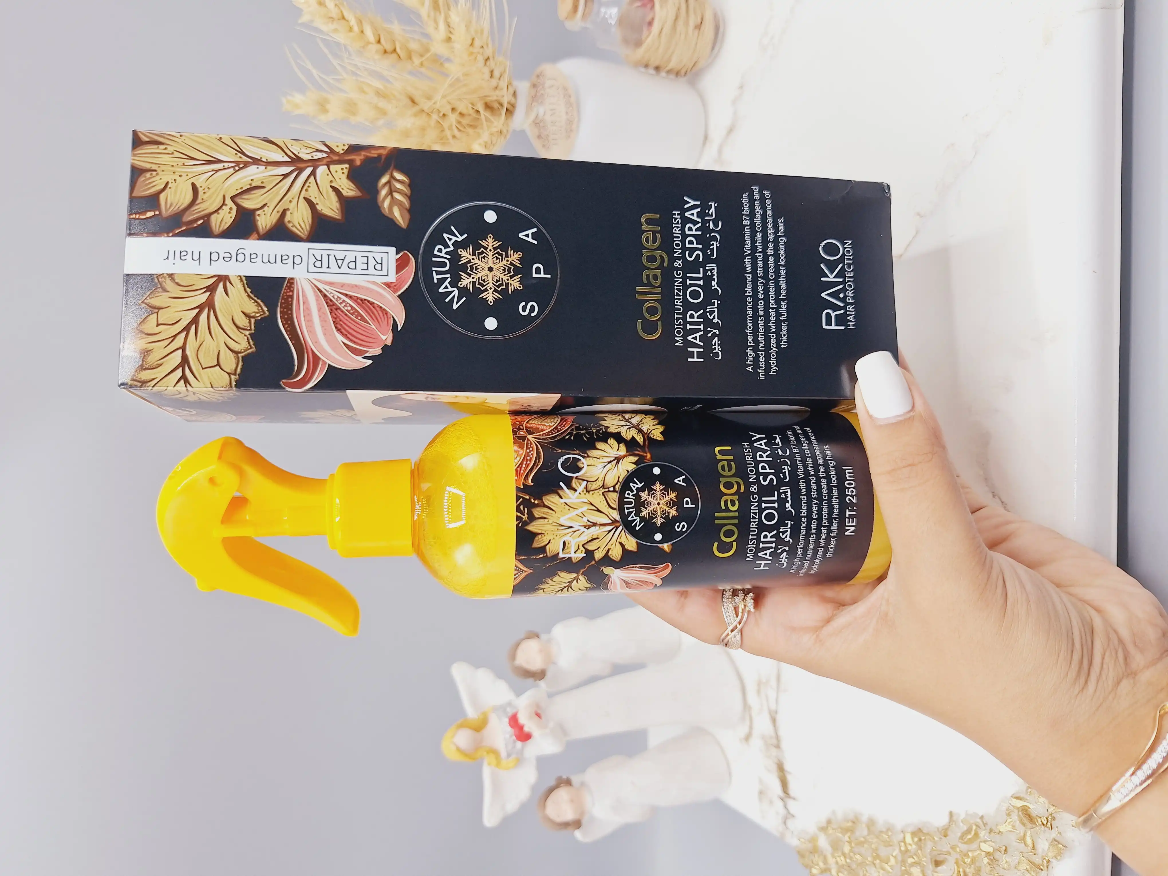 اسپری دو فاز مناسب موی های خشک حجم 250 میل برند راکو RAKO اصلی کد RK2015