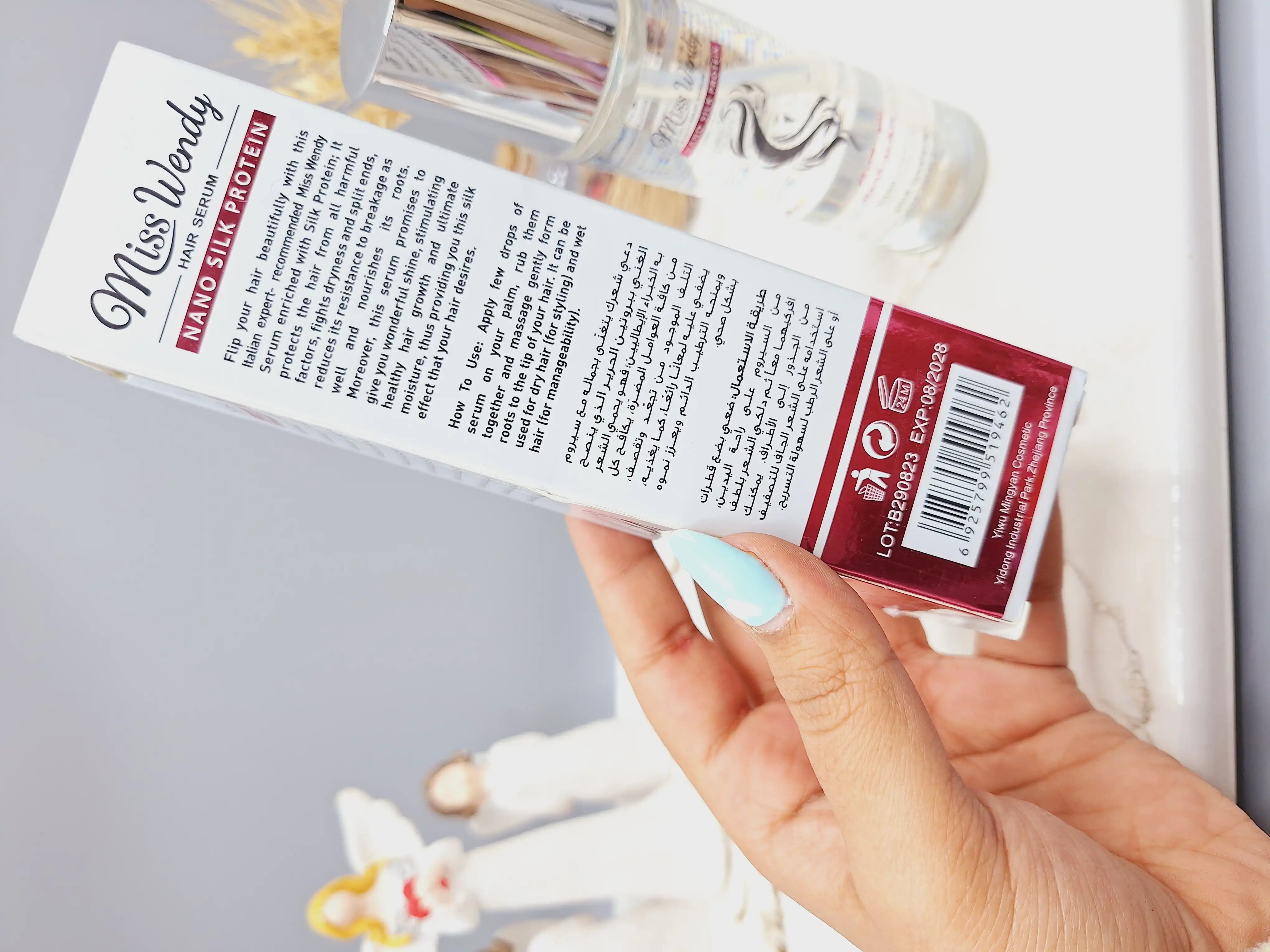 روغن مو نانو پروتئین رفع موخوره و تراپی تمام مشکلات مو Miss Wendy کد LOT:B290823