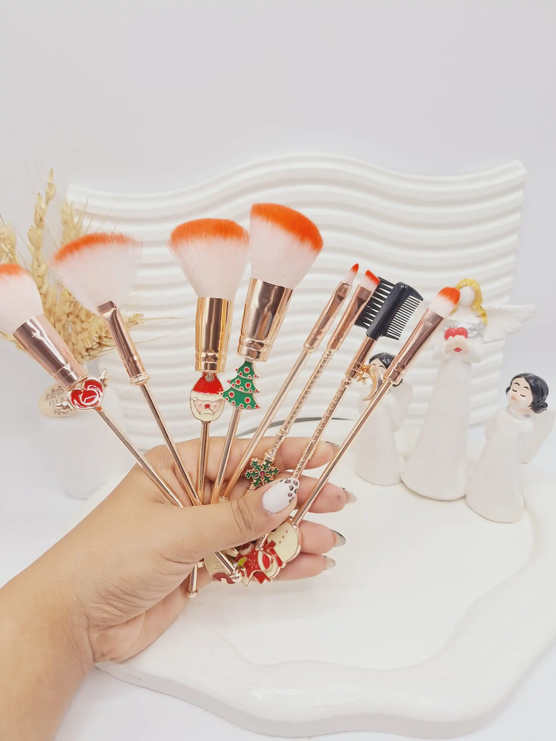 ست براش 8 تایی فلزی طرح کریسمس