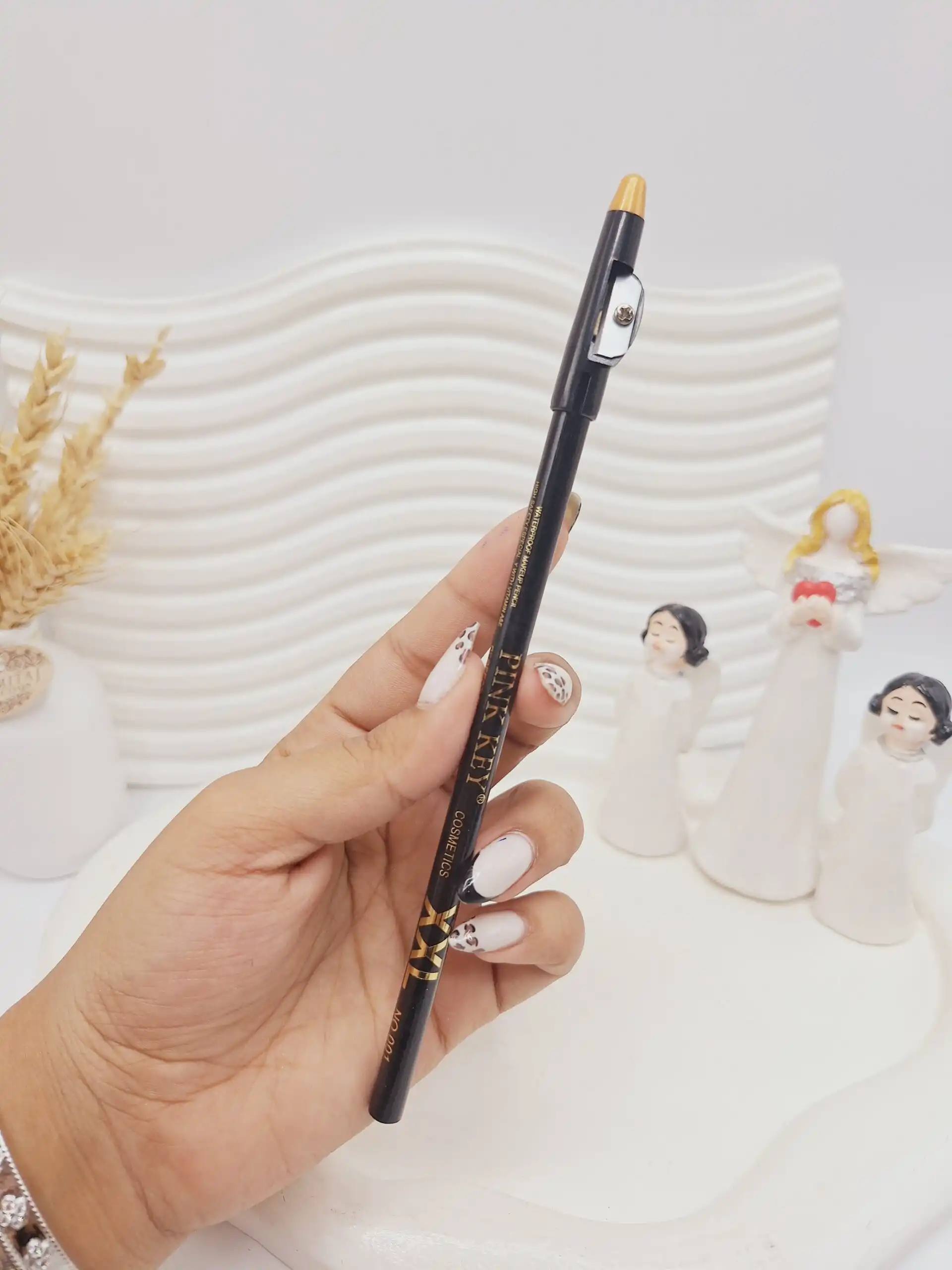 مداد چشم و ابرو مشکی تراش دار برند PINK KEY کد 001