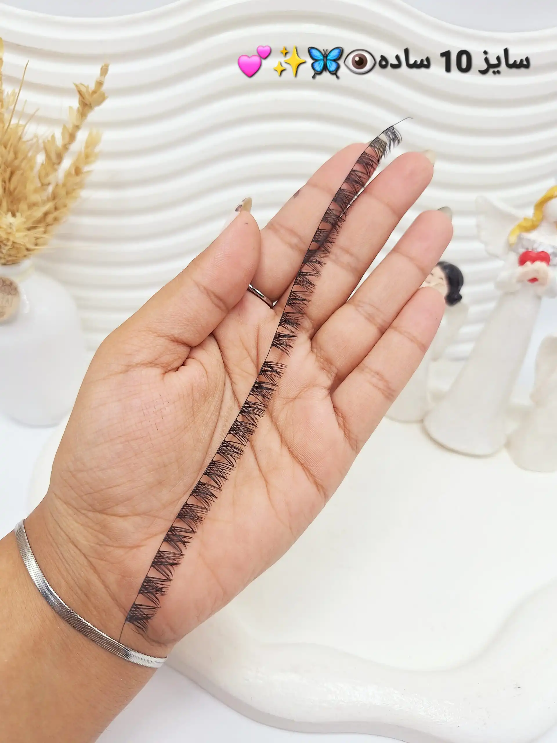 مژه مصنوعی کاشت فیشر ریسه‌ای (سایز ۱۰ ساده) (بالاترین کیفیت مژه کاشت)