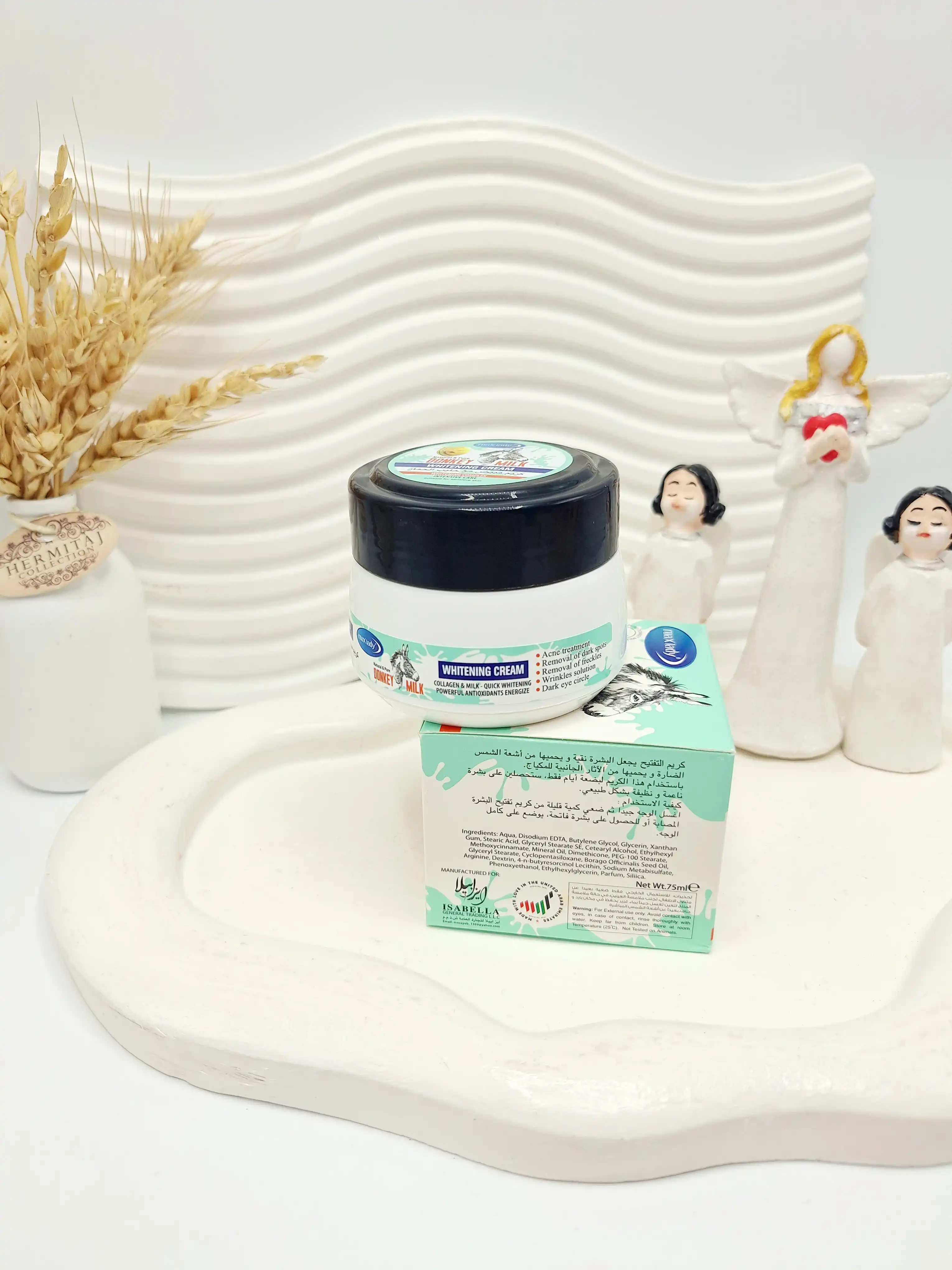 کرم سفید کننده صورت و بدن شیر الاغ مکس لیدی کد 3938