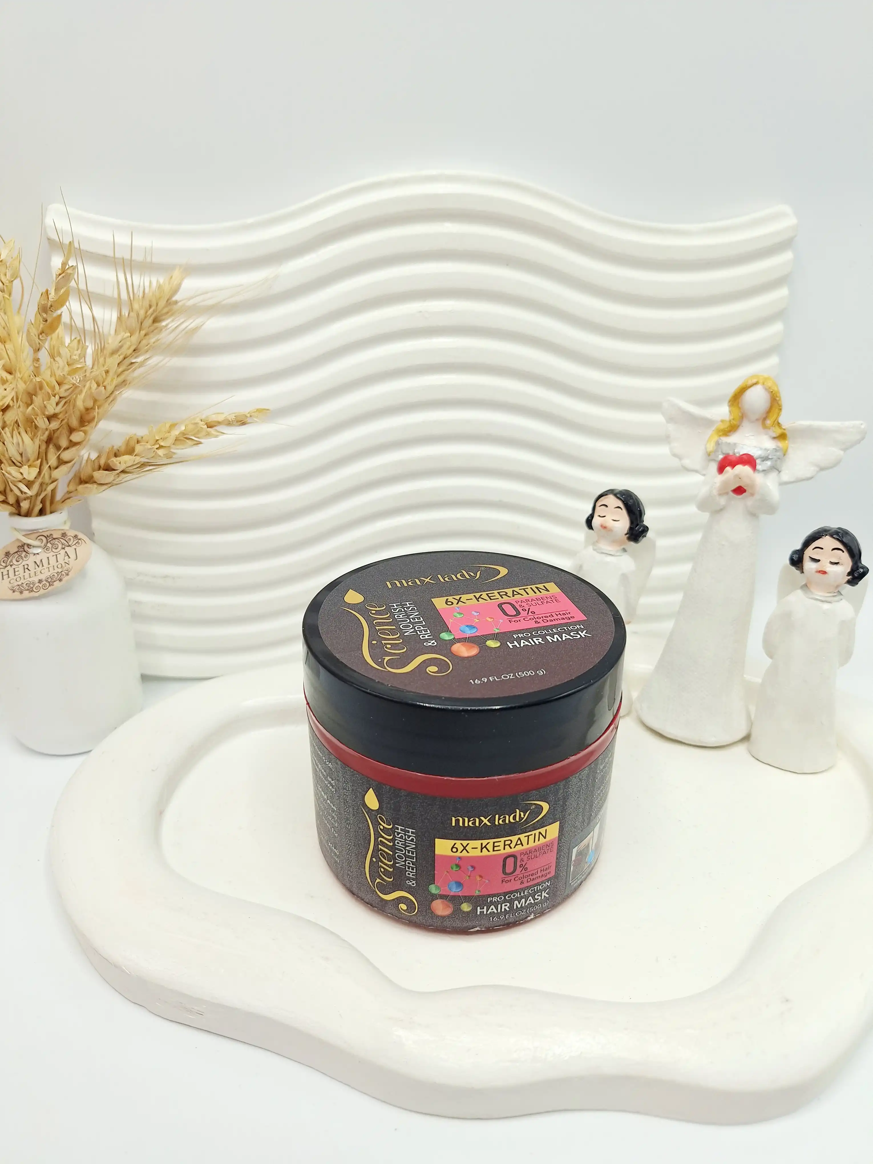 ماسک مو بدون سولفات 500 گرم کراتین مکس لیدی MAX LADY اورجینال کد 5970