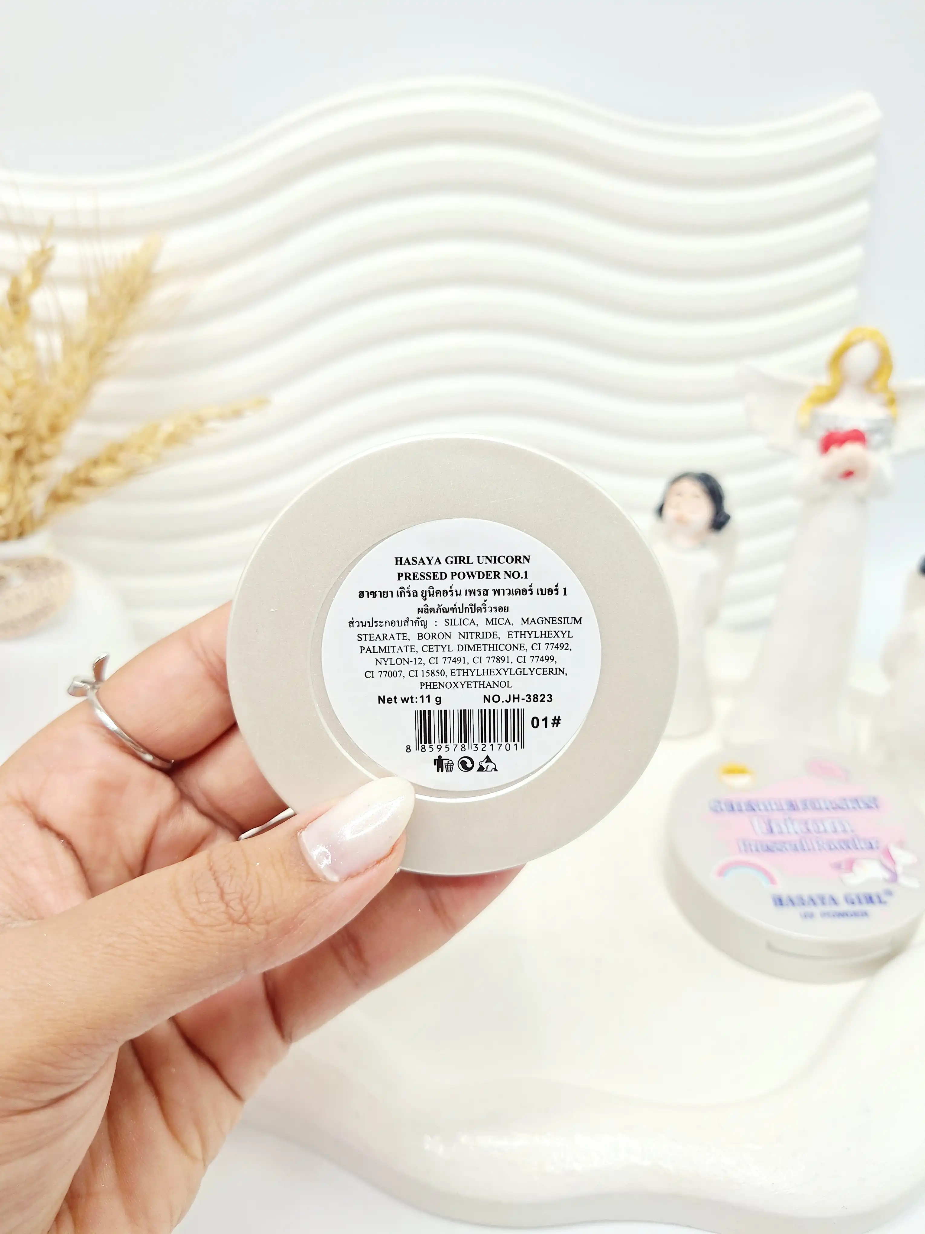 پنکک پودر فشرده مات کننده و کنترل کننده چربی طرح یونیکورن HASAYA GIRL کد 3823