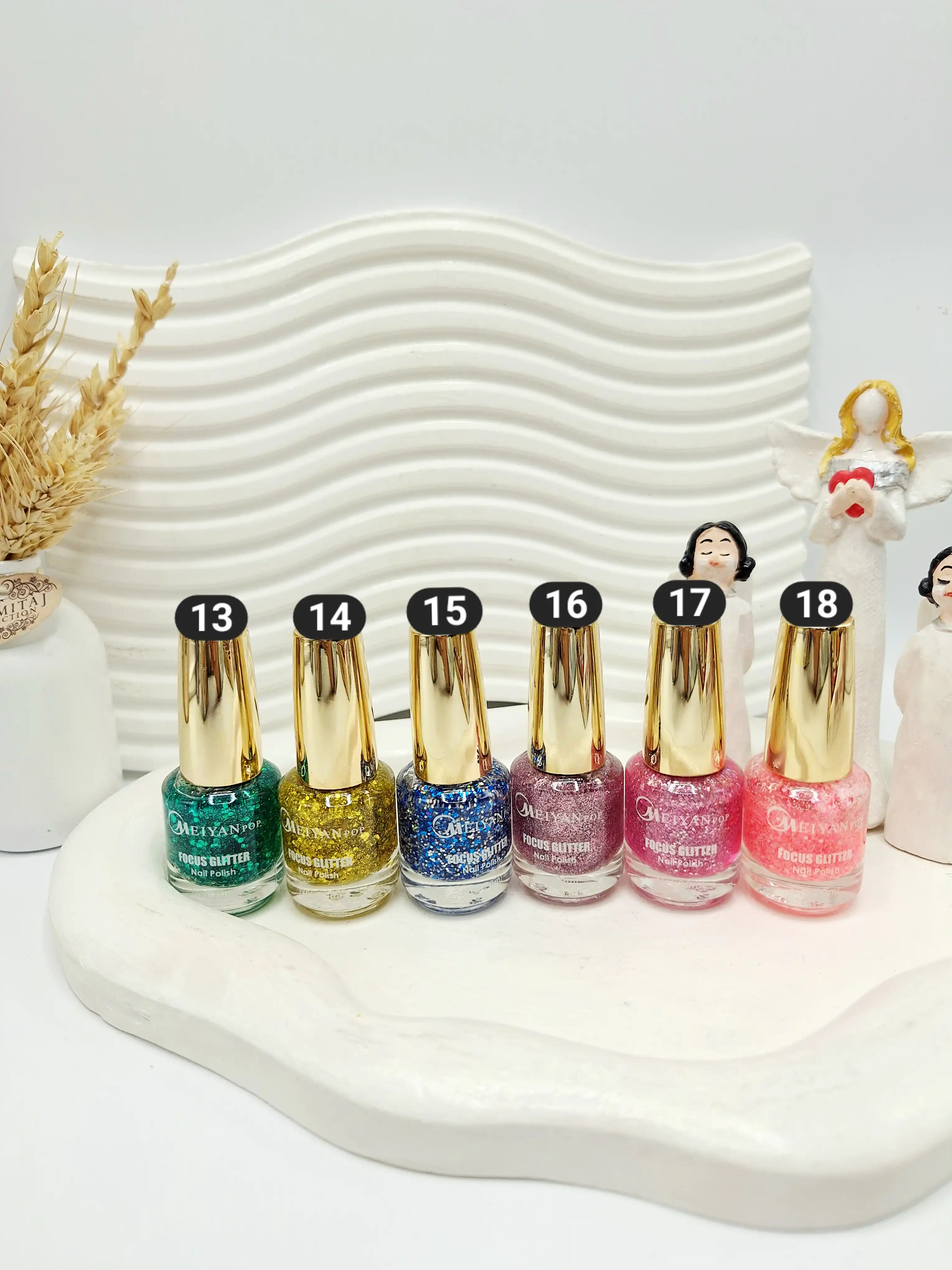 لاک ناخن شاین دار برند FOCUS GLITTER کد 0172