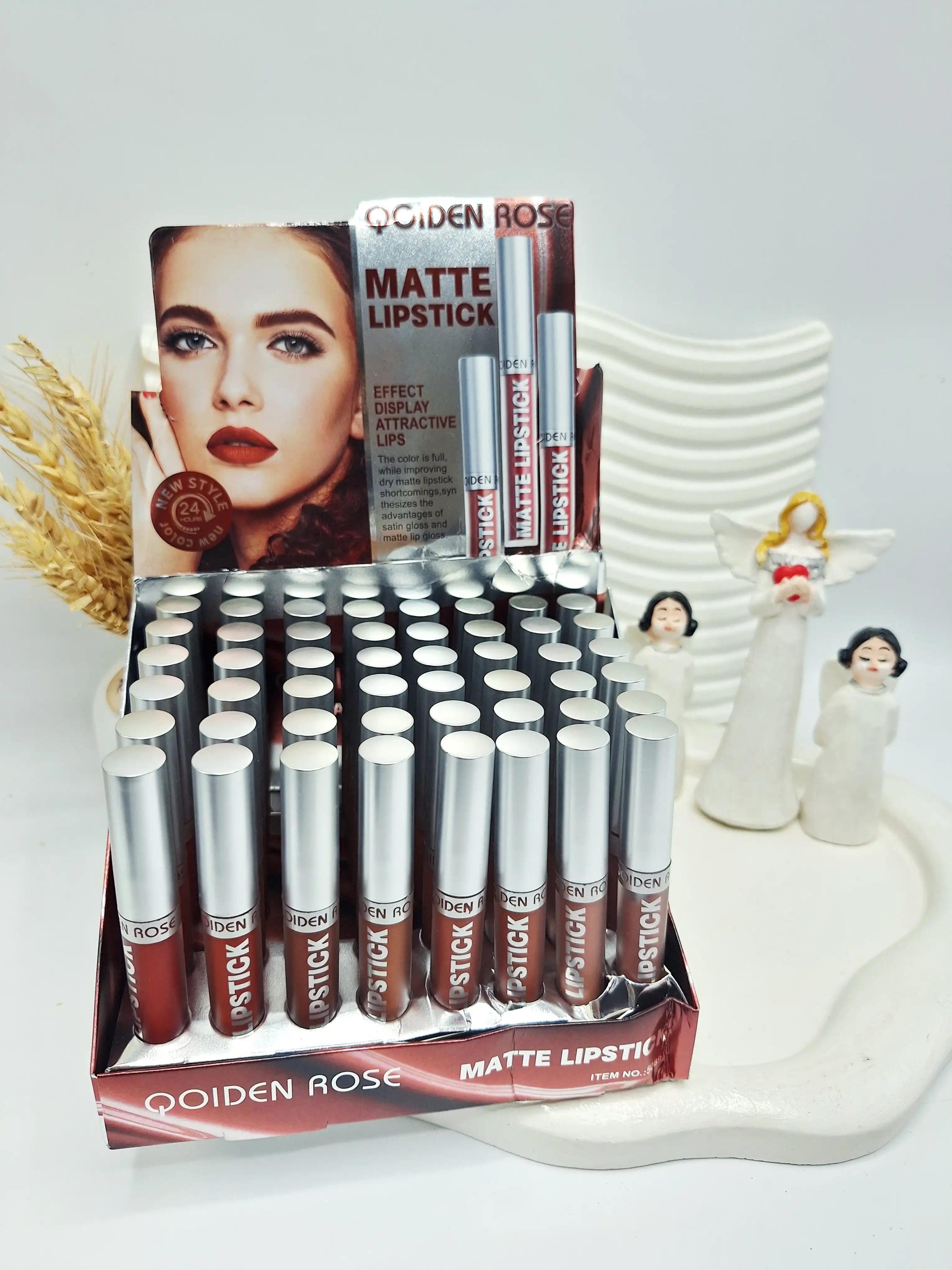 پک رژ مایع 8 تایی بدون سرب QOIDEN ROSE کد 5089